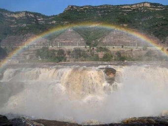 黄河壶口瀑布现壮美“彩虹桥”景观